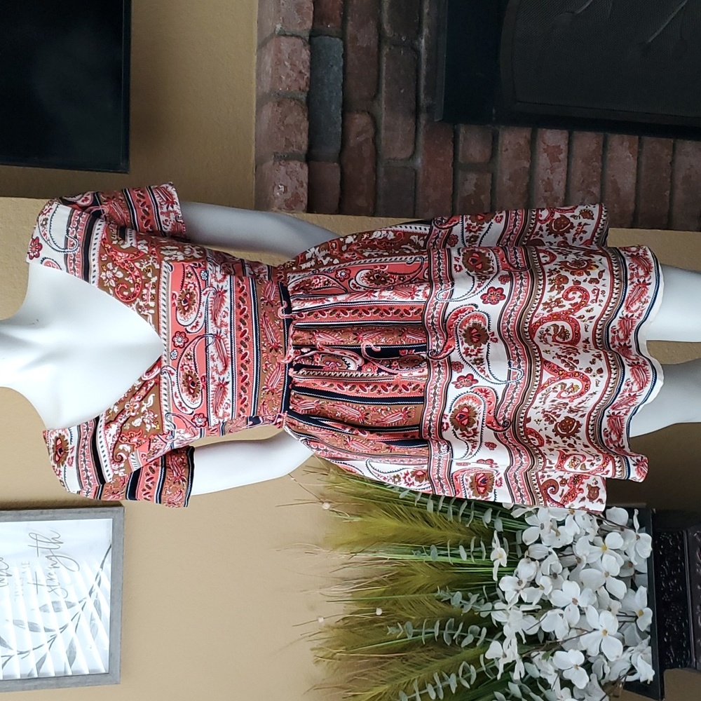 🆕️ Ark & Co. Paisley Print Fit & Flare Dress SIZE: M